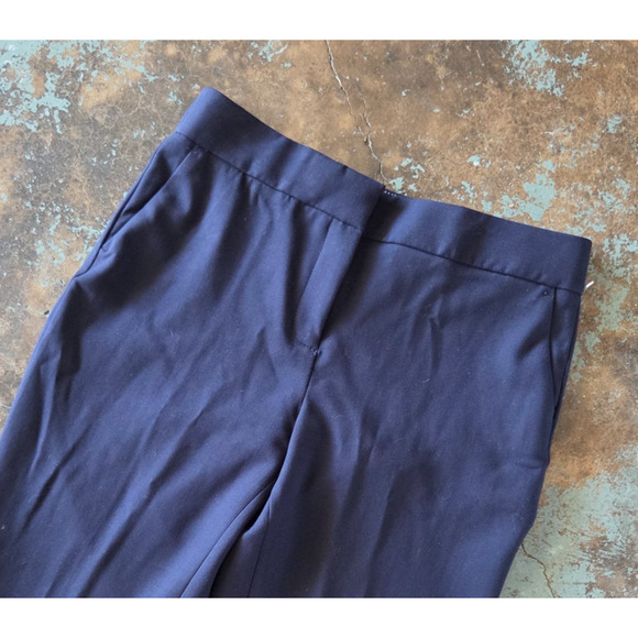 J. Crew Edie Pants Size 10 T High Rise Full-Length Trouser Navy Italian Stretch - Picture 5 of 8
